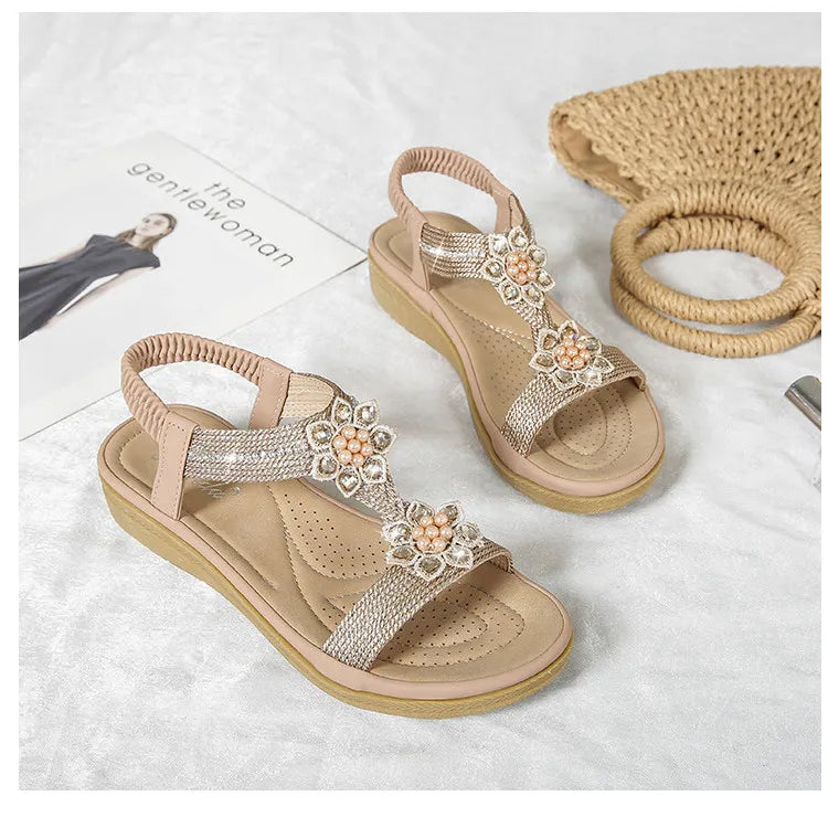 BellaLina – Sandales fleuries élégantes pour femmes