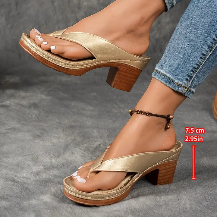 Cinzia - Sandales confortables à talon épais
