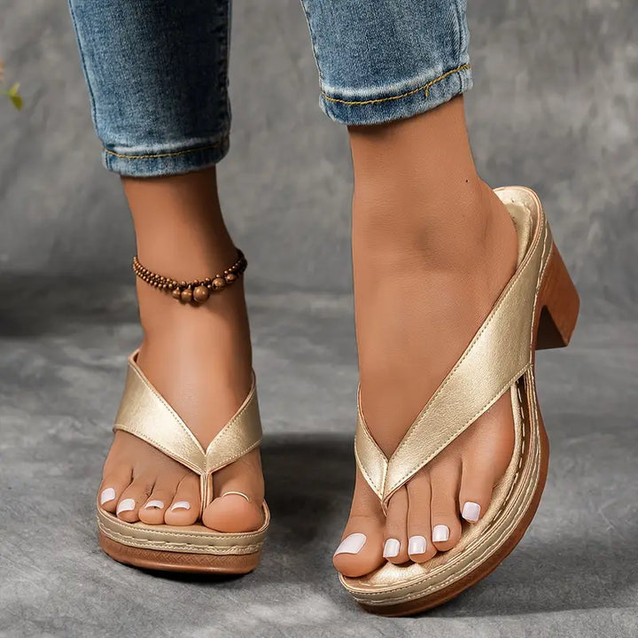 Cinzia - Sandales confortables à talon épais