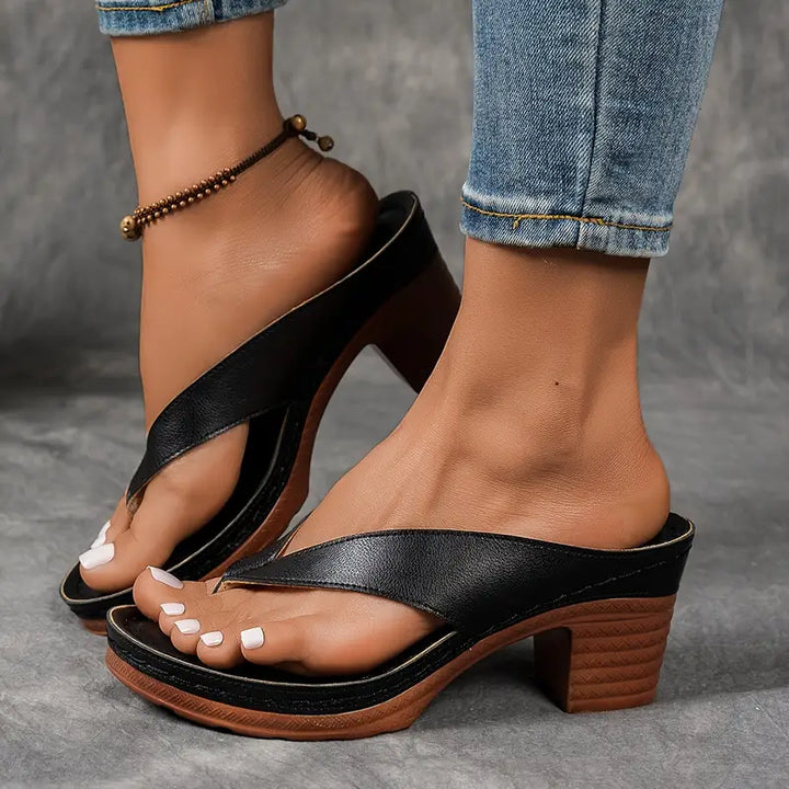 Cinzia - Sandales confortables à talon épais