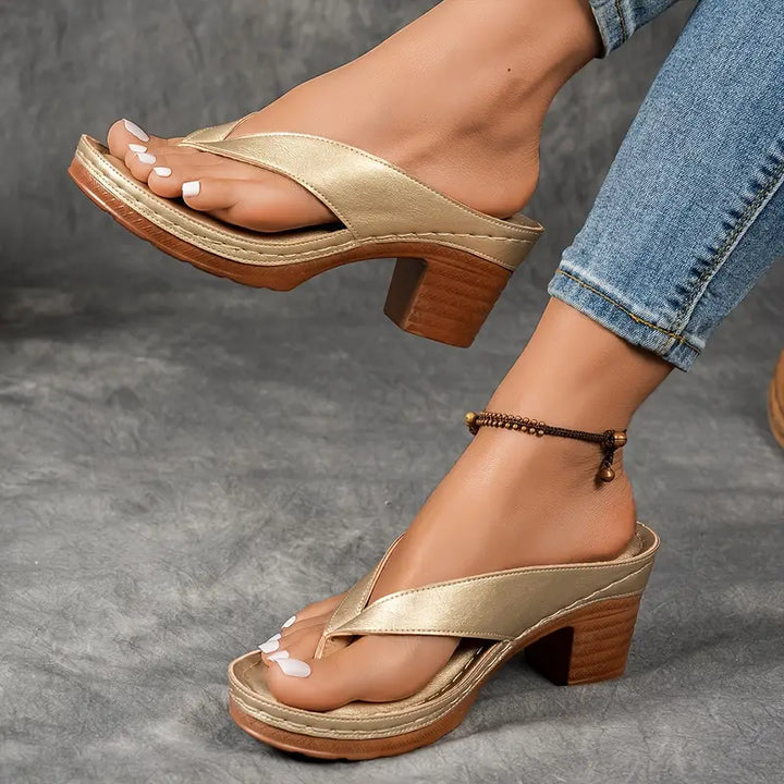 Cinzia - Sandales confortables à talon épais