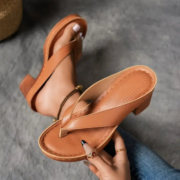 Cinzia - Sandales confortables à talon épais