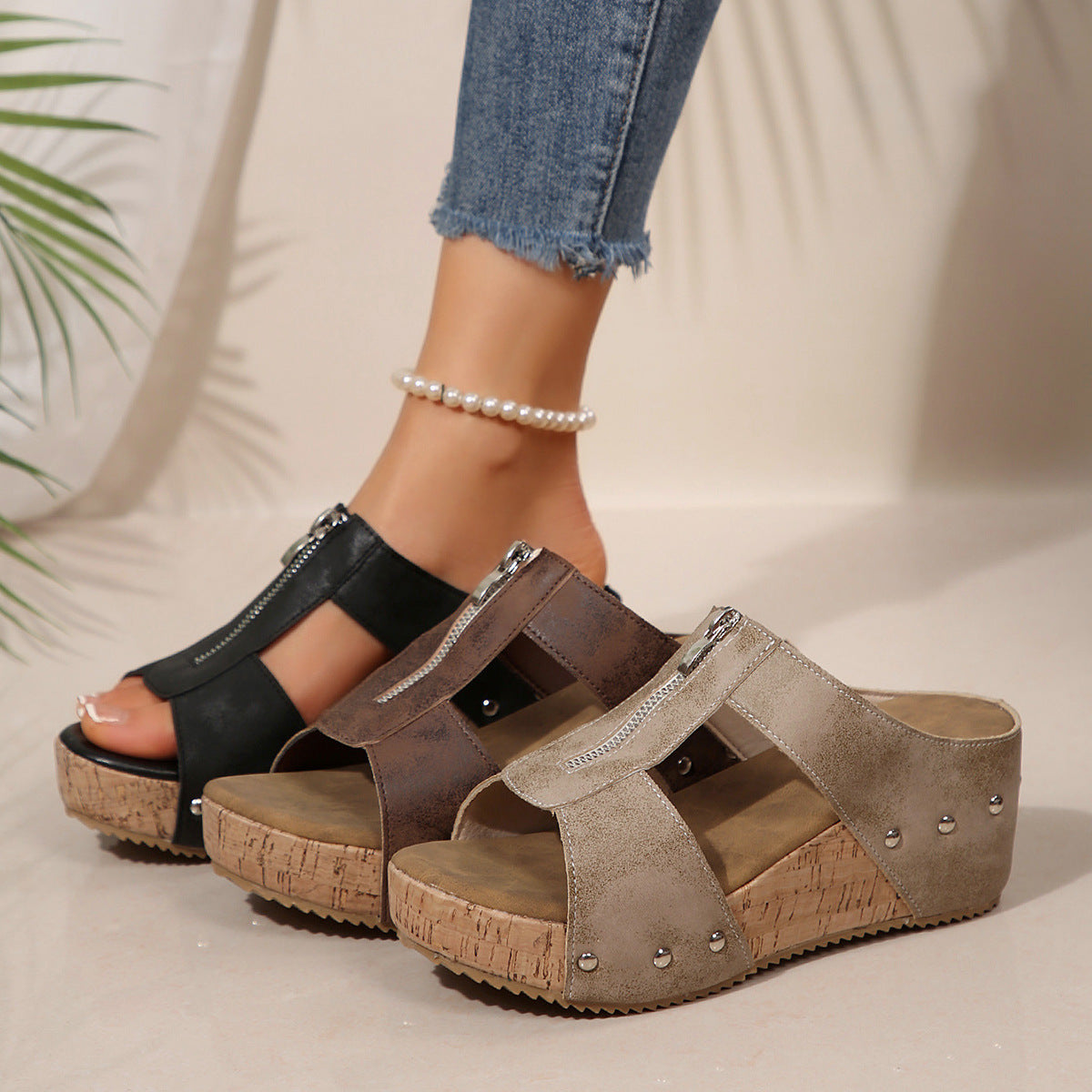 Arleta – Sandale compensée orthopédique