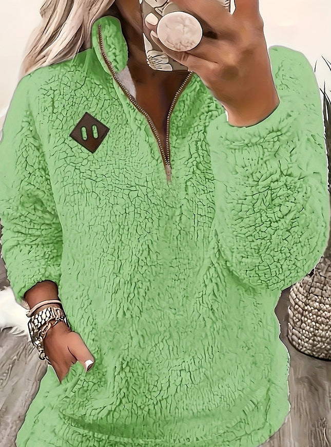 Pandora | Pull à Col Montant Demi-Zip Élégant et Confortable