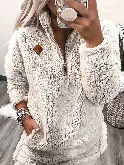 Pandora | Pull à Col Montant Demi-Zip Élégant et Confortable