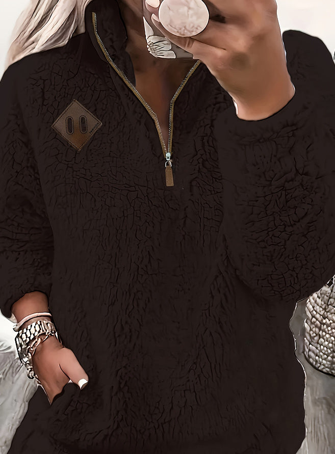 Pandora | Pull à Col Montant Demi-Zip Élégant et Confortable