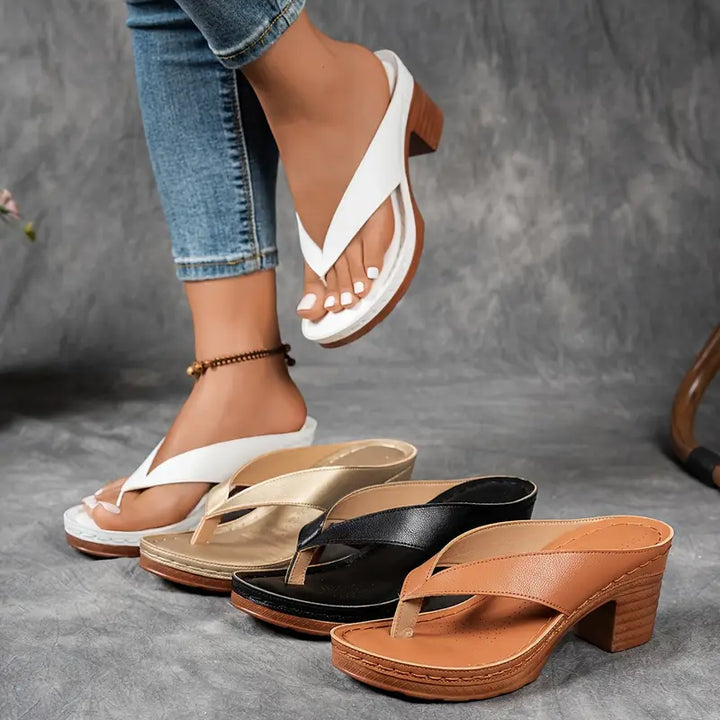 Cinzia - Sandales confortables à talon épais