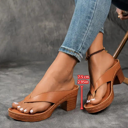Cinzia - Sandales confortables à talon épais
