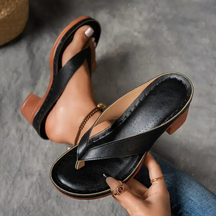 Cinzia - Sandales confortables à talon épais