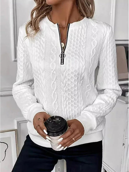 Elyna | Sweat-shirt Femme Élégant à Fermeture Éclair