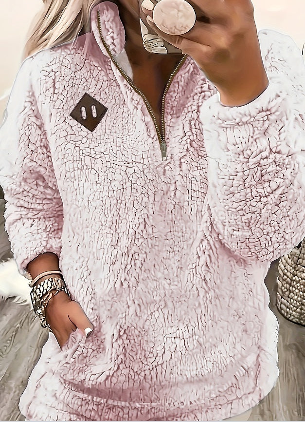 Pandora | Pull à Col Montant Demi-Zip Élégant et Confortable