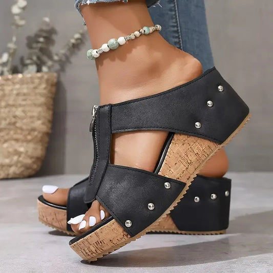 Arleta – Sandale compensée orthopédique